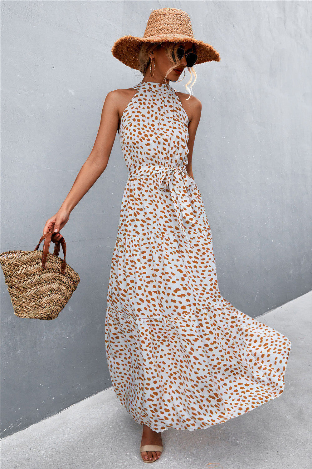 tie waist maxi dress Printed Sleeveless Tie Waist Maxi Dress – Shoppossessions