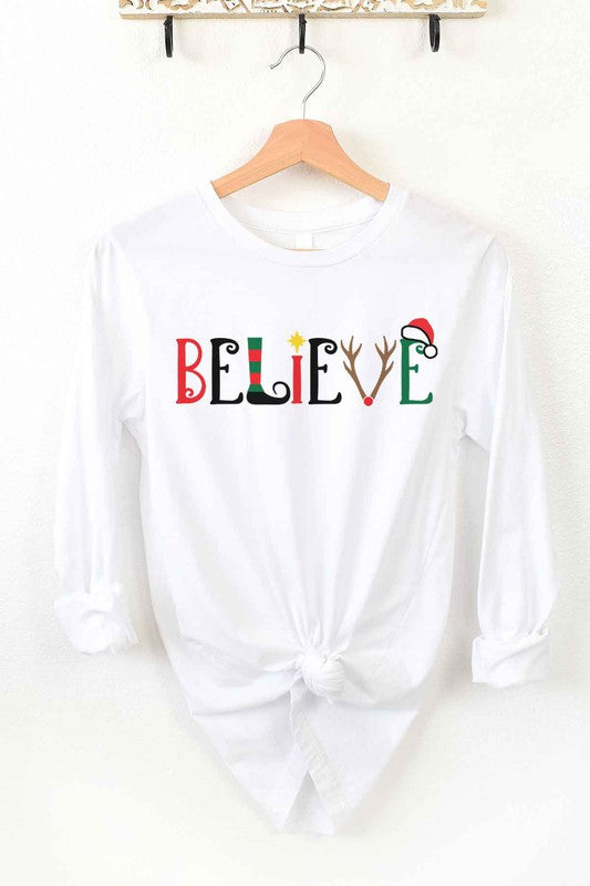 BELIEVE CHRISTMAS LONG SLEEVE TEE