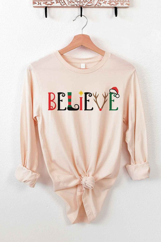 BELIEVE CHRISTMAS LONG SLEEVE TEE