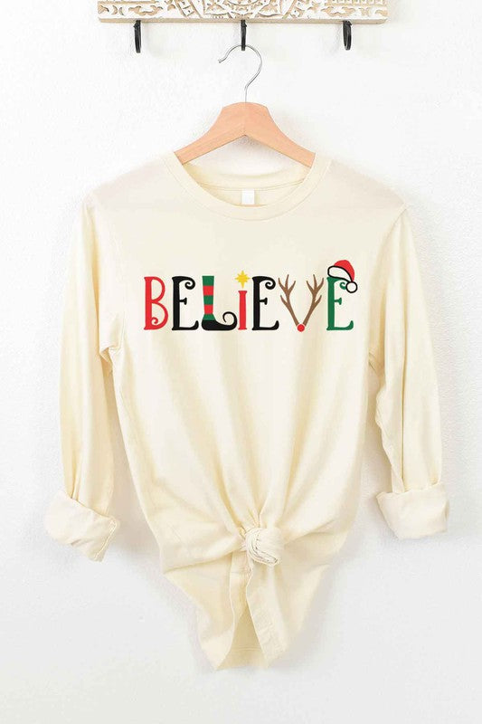 BELIEVE CHRISTMAS LONG SLEEVE TEE