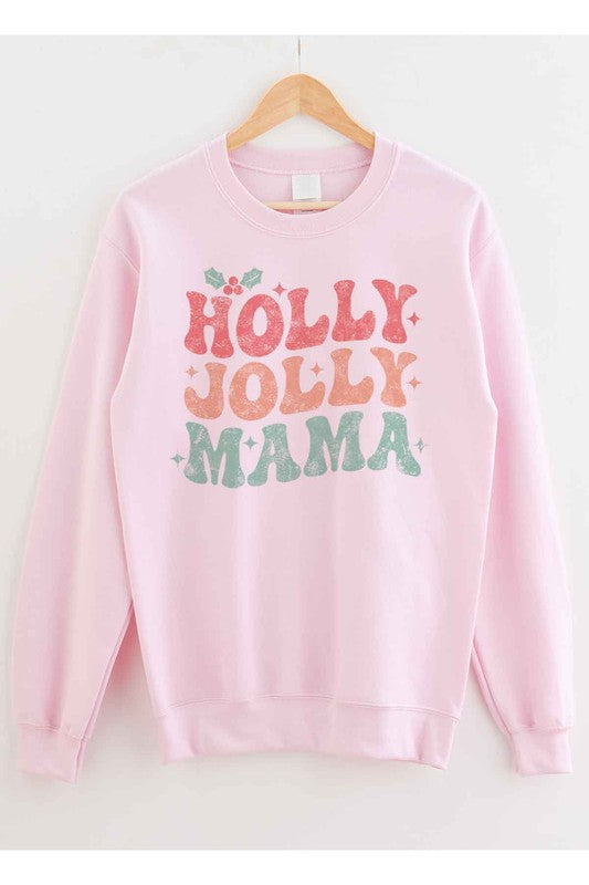 HOLLY JOLLY MAMA CHRISTMAS GRAPHIC SWEATSHIRT