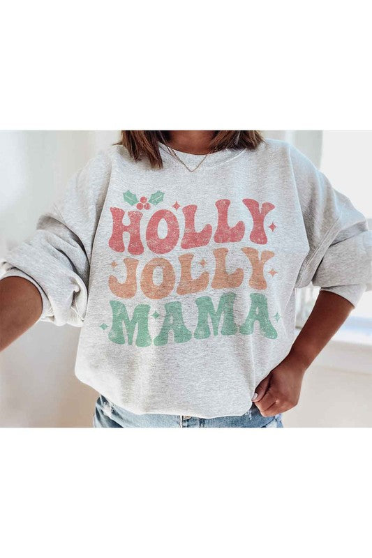 HOLLY JOLLY MAMA CHRISTMAS GRAPHIC SWEATSHIRT