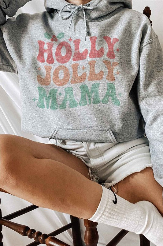 HOLLY JOLLY MAMA CHRISTMAS GRAPHIC HOODIE