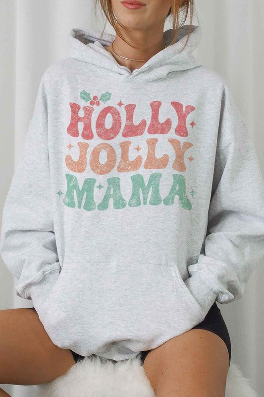 HOLLY JOLLY MAMA CHRISTMAS GRAPHIC HOODIE