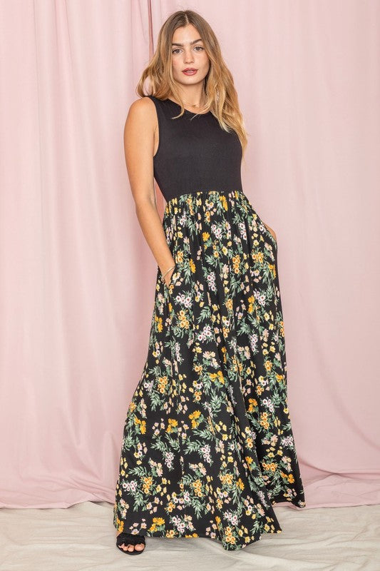 Sleeveless Floral Maxi Dress