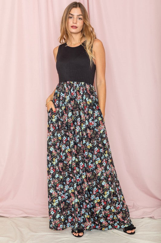 Sleeveless Floral Maxi Dress