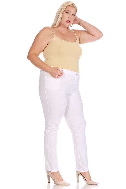 Plus size, stretchy, pull up, full length jeggings