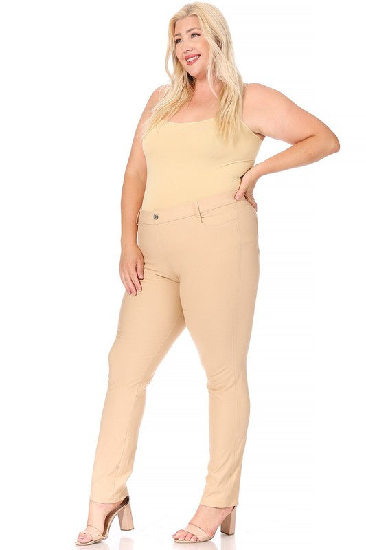 Plus size, stretchy, pull up, full length jeggings