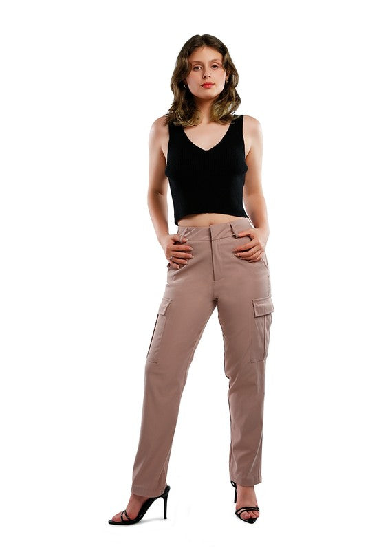 Casual High Waist Straight Pants