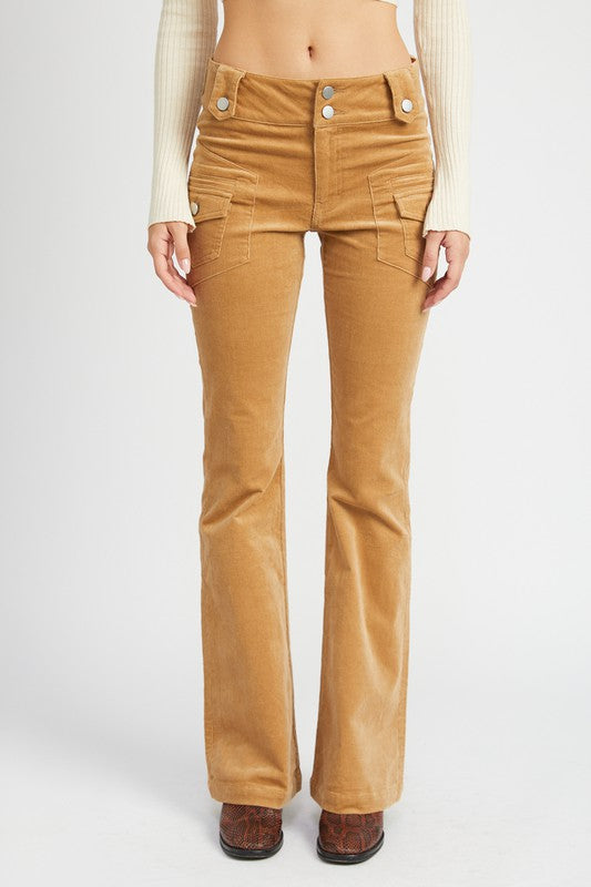 LOW RISE PANTS WITH BELL BOTTOM