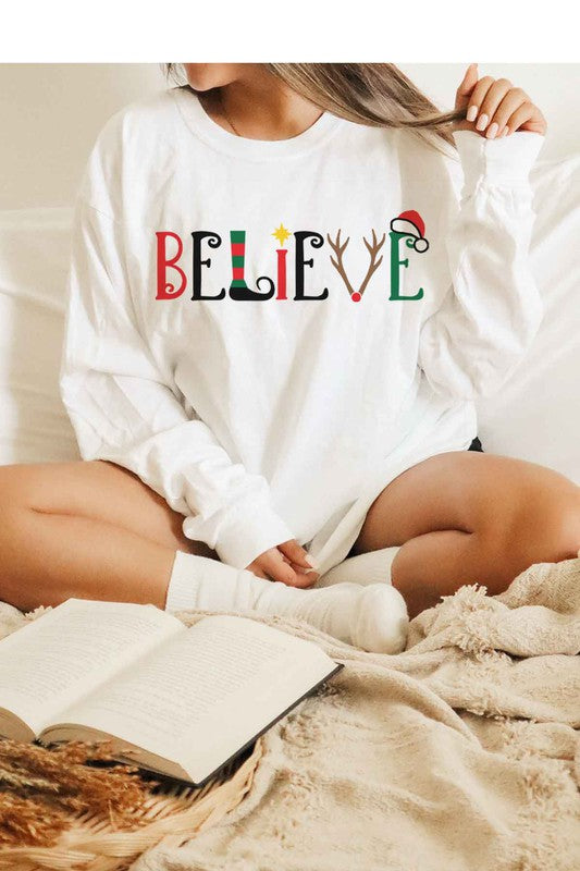 BELIEVE CHRISTMAS LONG SLEEVE TEE