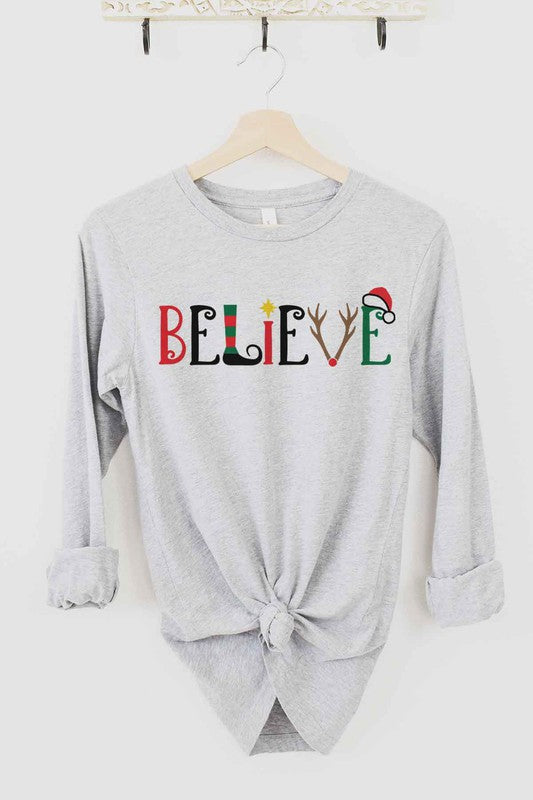 BELIEVE CHRISTMAS LONG SLEEVE TEE