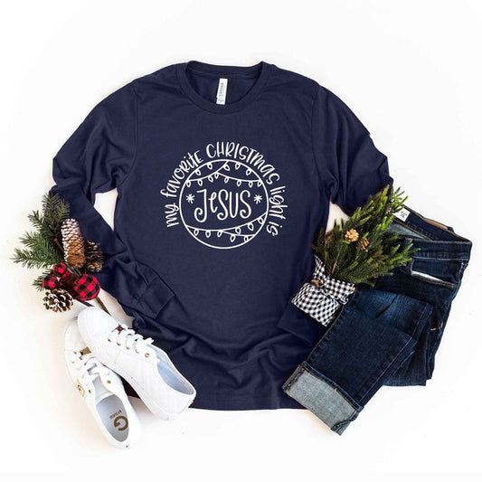 Favorite Christmas Lights Tree Long SleeveTee