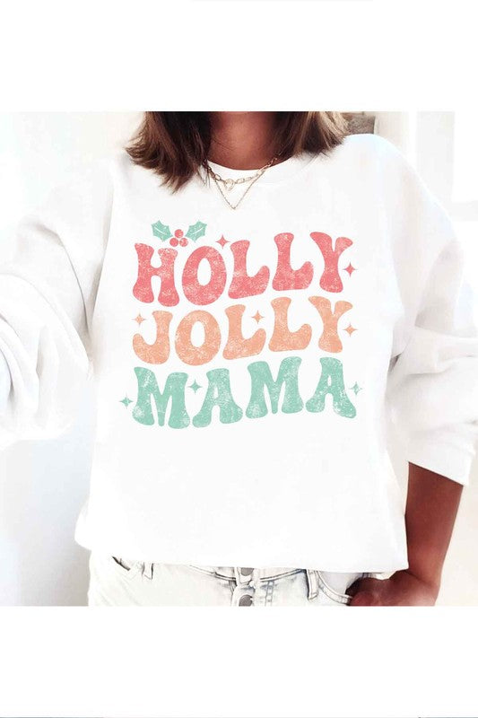 HOLLY JOLLY MAMA CHRISTMAS GRAPHIC SWEATSHIRT