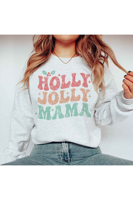 HOLLY JOLLY MAMA CHRISTMAS GRAPHIC SWEATSHIRT