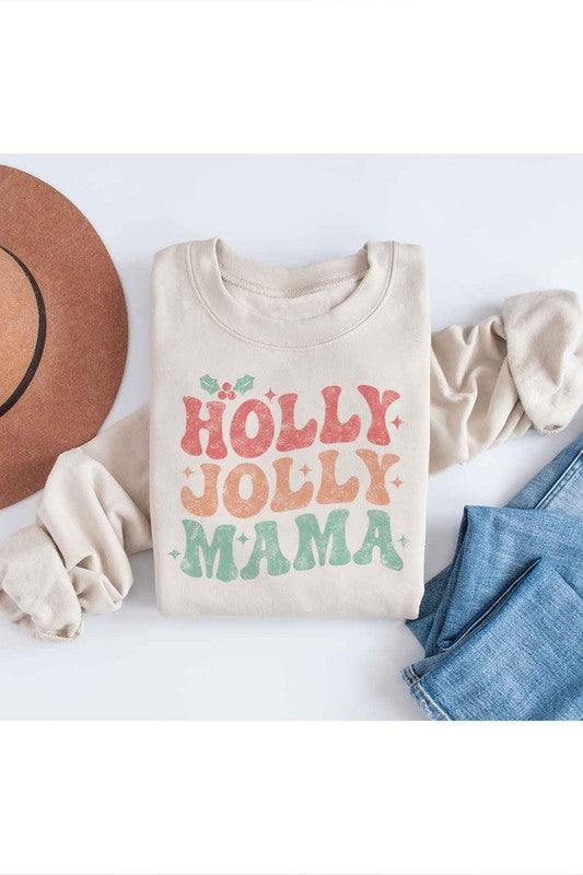 HOLLY JOLLY MAMA CHRISTMAS GRAPHIC SWEATSHIRT