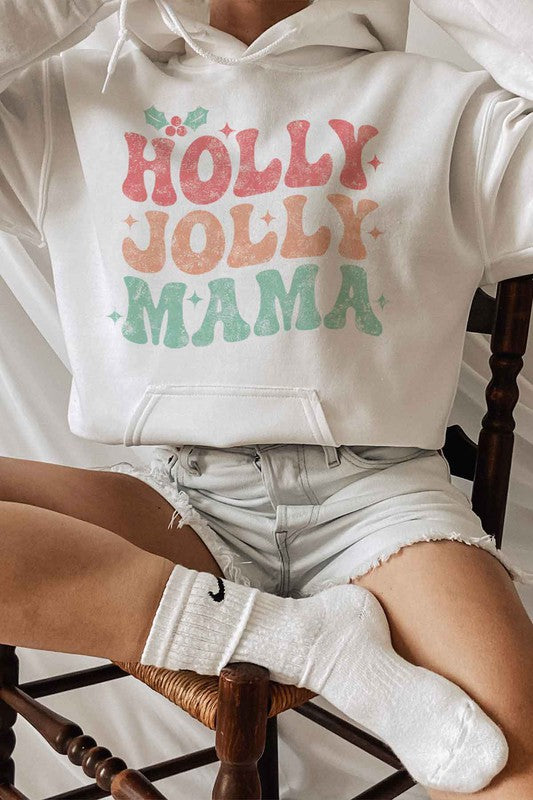 HOLLY JOLLY MAMA CHRISTMAS GRAPHIC HOODIE