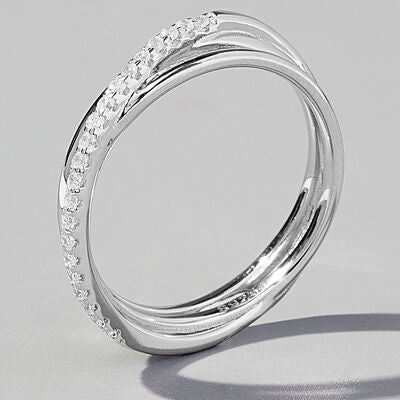 Inlaid Zircon 925 Sterling Silver Ring